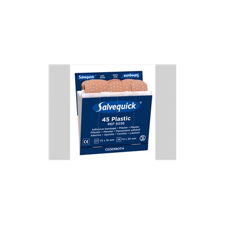 Salvequick refill plastic pleisters no. 6036 1x45 stuks