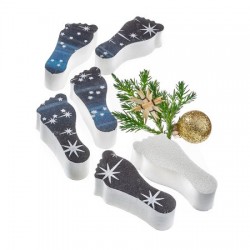 Laufwunder Schuurblokje voetvorm met kerstmotief